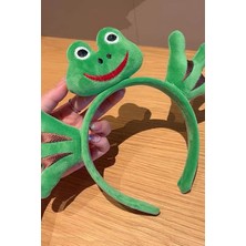 Kokoş Yeşil Renk Kurbağa Figürlü Peluş Taç