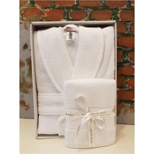 Özdilek Trendy Şalyaka Bornoz + Baş Havlusu- Beyaz