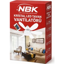 Muhtelif NBK NK-06 KRİSTAL LED TAVAN VANTİLATÖRÜ 30W (18W/12W)