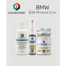 COLORGUARD BMW B39 Mineral Grisi Rötuş Seti - 2 si 1 Arada İğne ve Fırça Uçlu Şişe, Solüsyon ve Rötuş Pastası