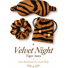 Magicpink Velvetnight Tiger Aura Uyku Göz Bandı Toka ve Kese Set