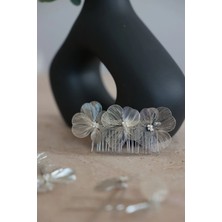 İstoria Bridal Metalik Pin Toka, Düğün-Nişan Saç Aksesuarı, Gümüş Gelin Tacı