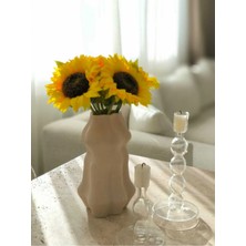 İstoria Bridal 5'li Sarı Ayçiçek, Dekor Çiçek, Yapay Çiçek, Yapay Ayçiçeği Dalı (33 Cm)