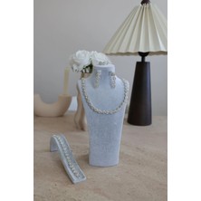 İstoria Bridal Zirkon Taşlı Bridal Set, Kolye Seti, Zirkon Takı Seti, Gelin Takısı