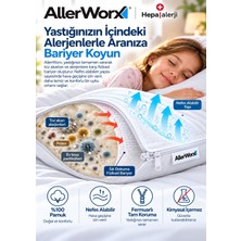 Allerworx Anti Alerjik Anti Akar Yastık Kılıfı 50X70 cm %100 Pamuk Toz Akarı Bariyeri 1 Adet – Ömür Boyu Garantili