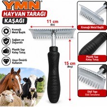 Ymn Hayvan Tarağı Kaşağı Tımar Aleti Plastik Saplı Kromajlı Boy :15 cm En : 11 cm 1 Adet