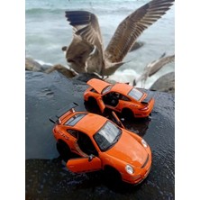 Oyuncak Sahili Porsche 911 Gt3 Rs Metal Araba 12.5cm Collectıon Orjnal Model Kapılar Açılır Çekbırak Metalic Turuncu Kngsmrt