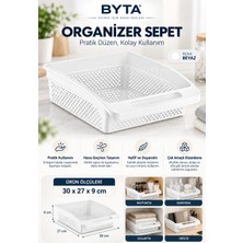 Büyük Boy Dolap Içi Organizer – Kulplu Çok Amaçlı Mutfak, Kiler ve Banyo Düzenleyici Sepet