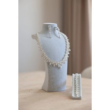 İstoria Bridal Zirkon Taşlı Bridal Set, Kolye Seti, Zirkon Takı Seti, Gelin Takı Seti