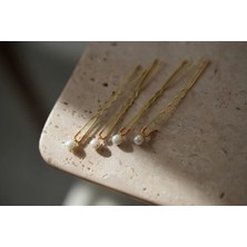 İstoria Bridal Incili Gold Firkete Set, 12'li Saç Pini, Incili Saç Aksesuarı, Düğün-Nikah-Nişan Saç Aksesuarı