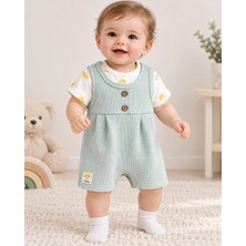 Mint Yeşili Dokulu Bebek Tulum Takımı