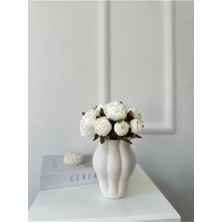 İstoria Bridal 1 Kalite Yapay Beyaz Şakayık Demeti 11  Li