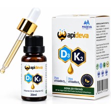 Apideva D3K2 Vitamin Damla | 2'si 1 Arada | Yerli Üretim | Helal Sertifikalı