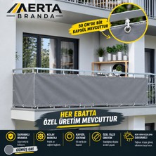 Erta 4 Metre x 75 cm Gri Renk Polyester  Balkon Demiri Çit Brandası  Su Itici 1. Kalite