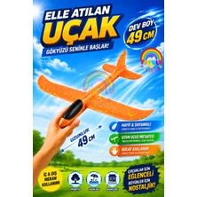 Yupulu Köpük Uçak Çocuk Oyuncak 49 cm El Planörü Elle Atılan Dayanikli Eğlenceli Uçak - 1 Adet