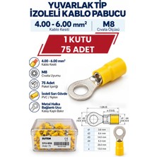 Sutem Izoleli Kablo Pabucu Sarı M8 - 4,00-6,00 Mm² - 75 Adet