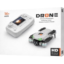 Serreha R08 Katlanabilir Akıllı Kameralı Drone - Ekranlı Kumandalı, Çift Bataryalı ve 4 Yönlü Engel Algılamalı Mini Quadcopter