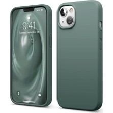 Efnaz Style Apple iPhone 14 Kılıf First Silikon - Koyu Yeşil