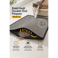 Kurtbay Şekil Elekli Kedi Tuvaleti Önü Paspası 60X45 cm Kum Tutucu Petek Yüzeyli Kedi Kumu Toplama Paspası - Orta Boy