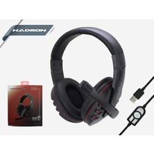 Kulaklık Mikrofonlu USB Ps4 Uyumlu Hadron HD1171 Siyah-Kırmızı