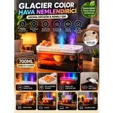 Azurtech Glacier Color 700ML Hava Nemlendirici Aroma Difüzör Renkli Işık USB Ultrasonik