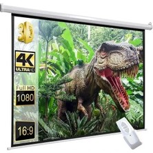 Peak M100K 200X150 cm Motorlu Kumandalı Projeksiyon Perdesi-Beyaz Kasa