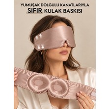 Icon Silk 'sleep & Glow' Premium Üç Boyutlu Tam Karanlık Uyku Maskesi Göz Bandı (Pudra Pembe) - Ayarlanabilir Tasarım