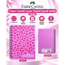 Leopar Desenli Spiralli Defter 17X24 cm 100 Yaprak 80 Gr/m² Karton Kapak – Renk Seçenekl