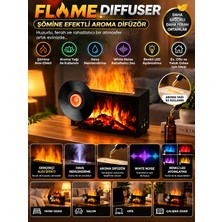 Azurtech Flame Diffuser Şömine Efektli Aroma Difüzör Hava Nemlendirici White Noise