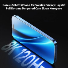 Emt Pazarlama® Baseus Schott iPhone 15 Pro Privacy Hayalet Full Koruma Tempered Cam Ekran KORUYUCU-(5775)