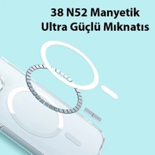 Emt Pazarlama® Baseus iPhone 15 Pro Crystal Serisi Manyetik Magsafe Silikon Kılıf + Tempered Ekran Koruyucu SET-(5775)