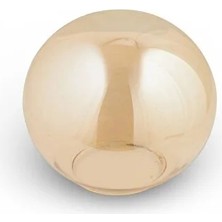 Aksu Bal Rengi Cam Glop Küre Lamba Camı, 15 cm Çap, Avize ve Aplik Yedek Parça