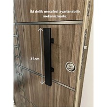 Aksu 35CM Siyah Dikdörtgen Çelik Kapı Çekme ve Tutma Kolu