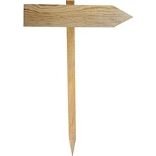 Aksu Ahşap Yön Levhası Bahçe Tabelası 100X40 Cm, Sarı