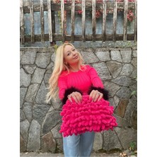 Puffy Çanta El Örgüsü Kol Çantası Yumoş