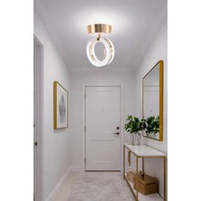 Aksu Modern LED Kristal Plafonyer, Beyaz Işık, Enerji Tasarruflu, Şık Tasarım