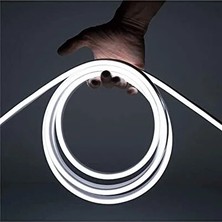 Aksu 5 Metre 12V Beyaz Neon LED Şerit Işık, Priz Tak, Anahtarlı, 1.5m Fişli