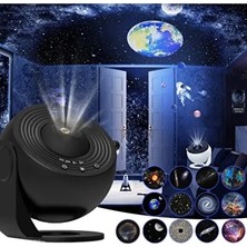 Aksu Yıldızlı Gökyüzü Projektörü, Gece Lambası, Siyah, Rahatlatıcı Atmosfer