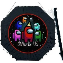 Aksu Siyah Among Us Pinyata 42 cm Sopası, Eğlence Dolu Anlar Için Ideal!