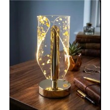 Aksu Şık ve Modern 3 Modlu USB Şarjlı Masa Lambası 22CM, Dekoratif Abajur
