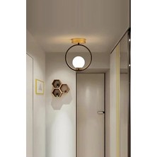 Aksu Modern Globe Camlı Tekli Plafonyer, Şık ve Işıltılı Giriş ve Oda Aydınlatması