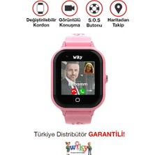 Aksu Çocuk Akıllı Saat Gps, Çoklu Görüntülü Görüşme, Güvenli Alan, Pembe Renk