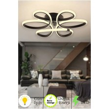 Aksu Modern Siyah LED Tavana Sıfır Plafonyer, Şık ve Işıltılı Aydınlatma
