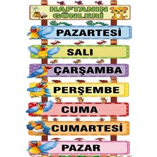 Asyaon Dekota Üstüne Uv Baskı 33X43CM 2mm Sınıf Içi Pano Haftanın Günleri