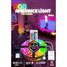 Aksu Renkli Rgb LED Şerit, 4 Animasyon, Tv, Yatak Odası ve Bilgisayar Ortamı Için
