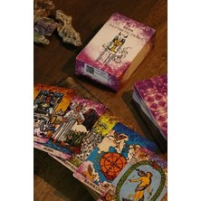 Aksu Mor Beyaz Spiritüel Enerji Tarot Kartları, Pozitif ve Rehberlik Sağlayan 78 Kart
