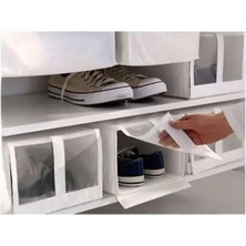 Aksu Şeffaf ve Kullanışlı Ayakkabı Kutusu, 10-30 Cm, 34 cm Kapaklı, 22 cm Plastik, Beyaz