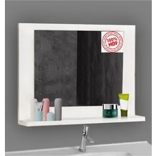 Aksu Beyaz 60X45 Raflı Lavabo Aynası ve Düzenleyici Dolap