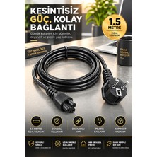 1.5 Metre C5 Yonca Tipi Güç Kablosu – 3 Pinli Priz Kablosu