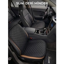 ER-AY OTO TEKSTİL Oto Koltuk Koruyucu Premium Suni Deri Araç Minder Seti, SİYAH (2 Ön Sırtlı & 1 Arka Oturak) Su Geçirmez